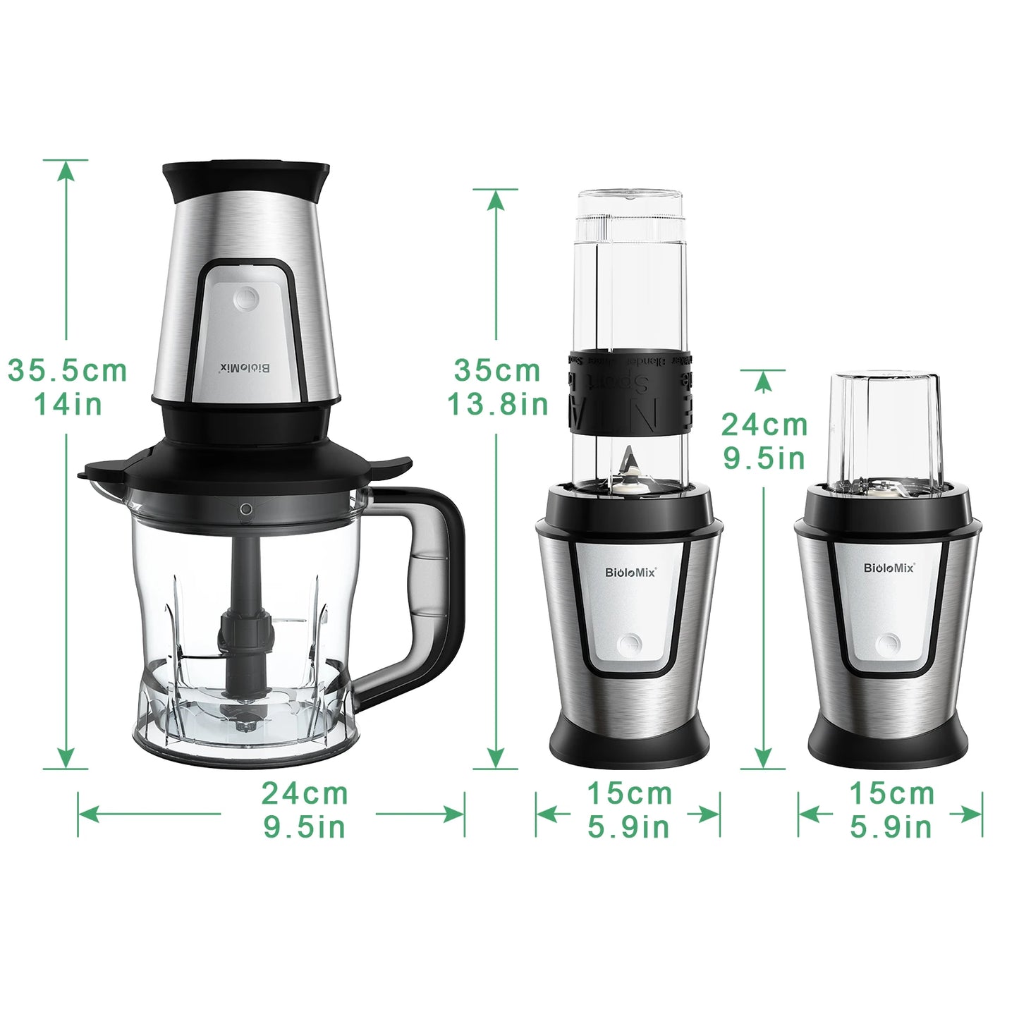 BioloMix 3-in-1 Food Processor & Blender 700W