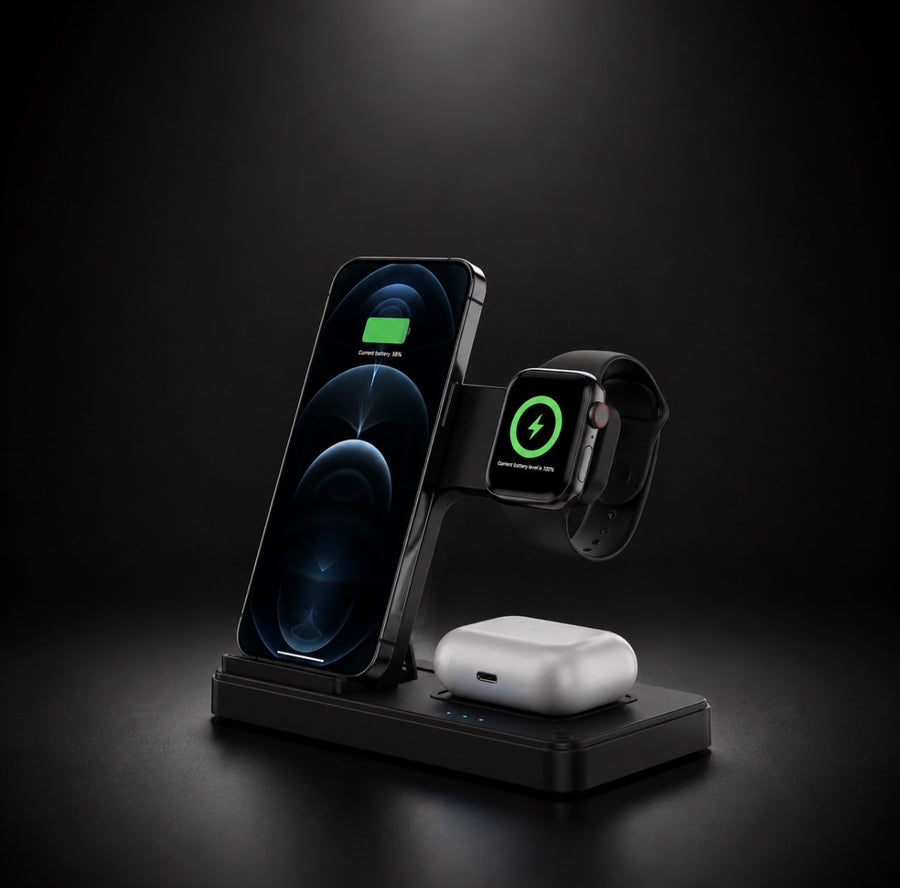 3-in-1 Wireless Charging Station — Foldable Magnetic Fast Charger