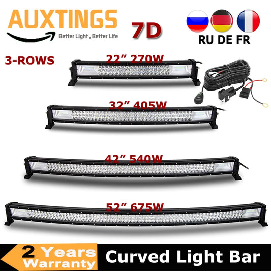 Curved LED Light Bar | Offroad 12V 24V SUV ATV 4x4