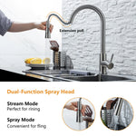 Smart Touch & Sensor Kitchen Faucet | Pull-Out Brushed Nickel