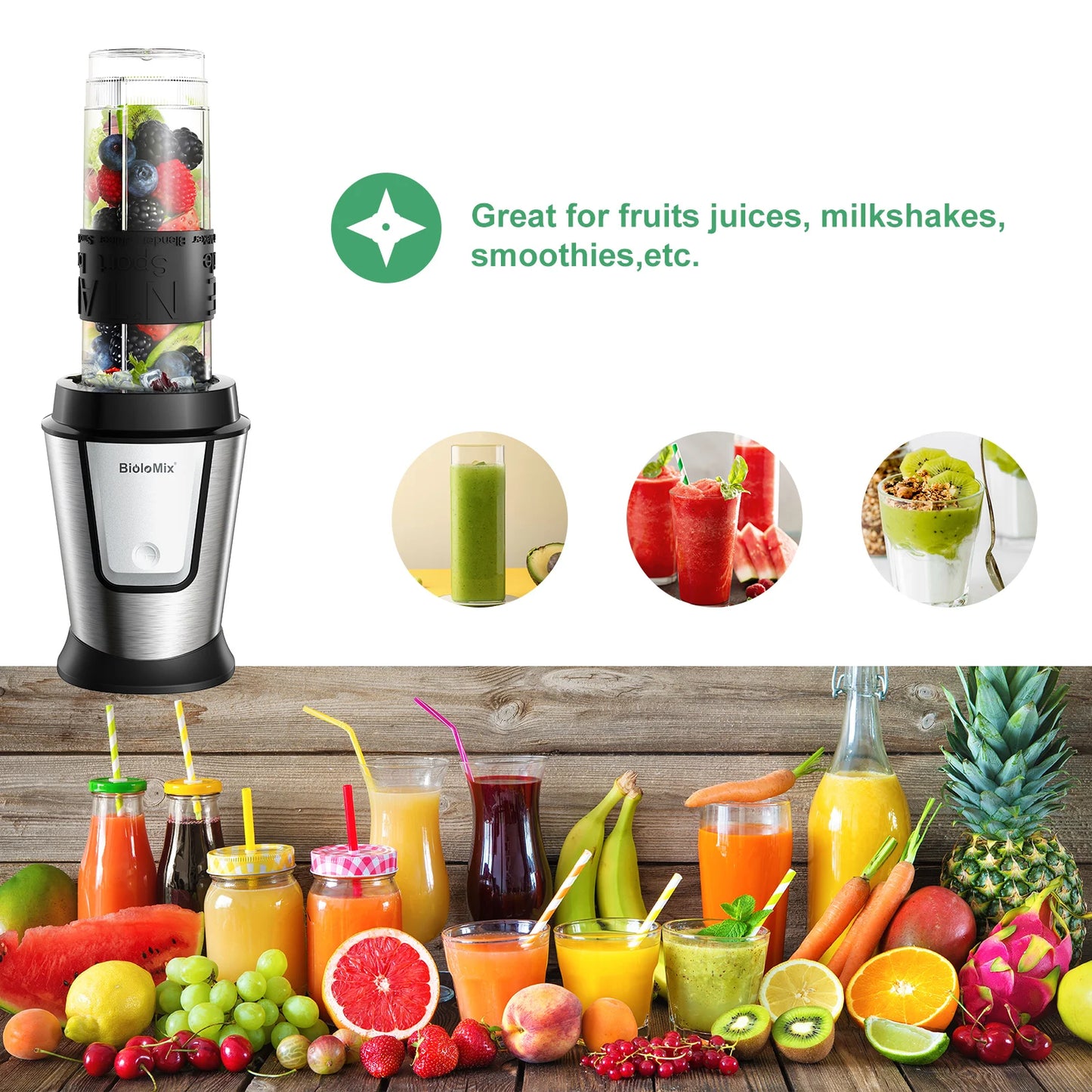 BioloMix 3-in-1 Food Processor & Blender 700W