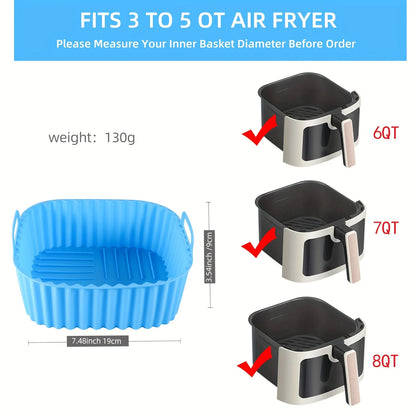 1 square silicone air fryer liner
