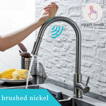 Smart Touch & Sensor Kitchen Faucet | Pull-Out Brushed Nickel
