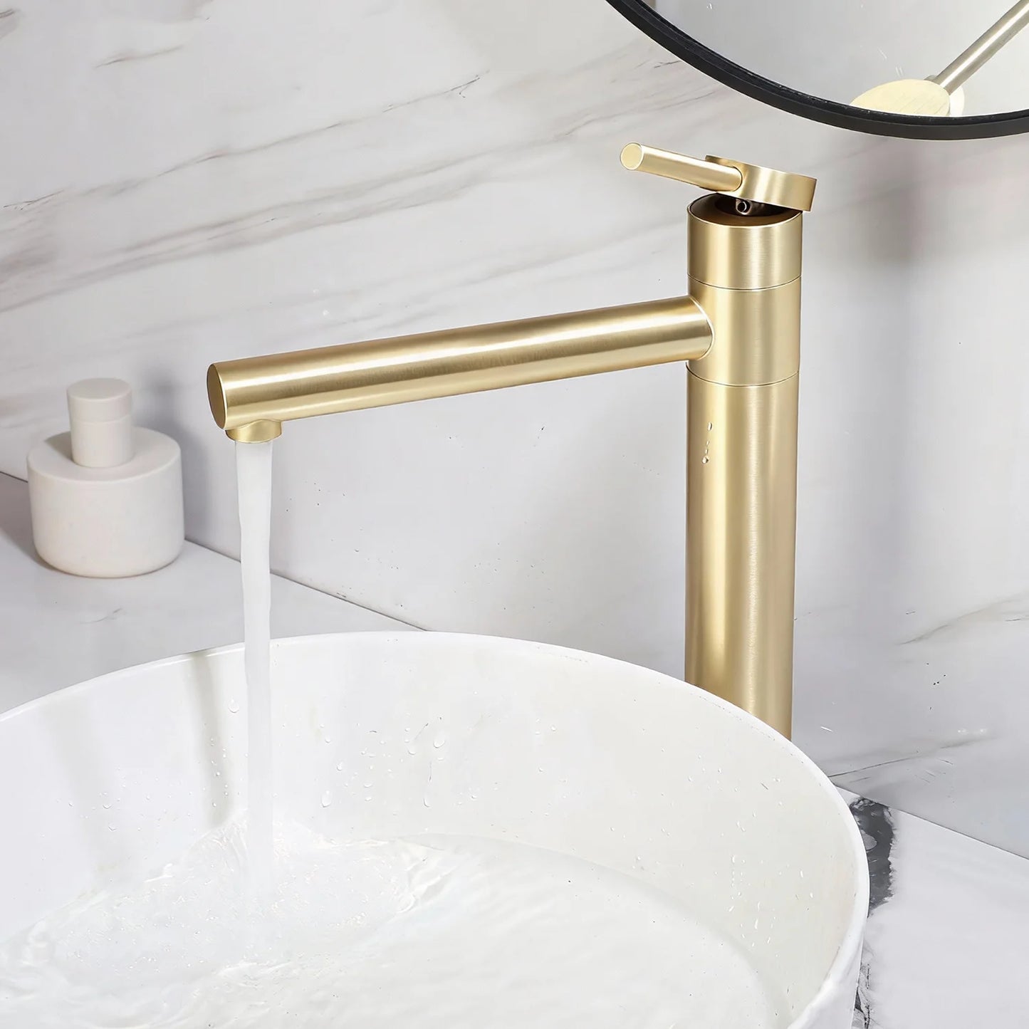 Brushed Gold Bathroom Basin Faucet 360°