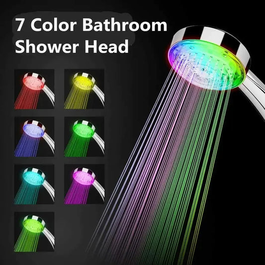LED Color-Changing Shower Head | Water-Powered