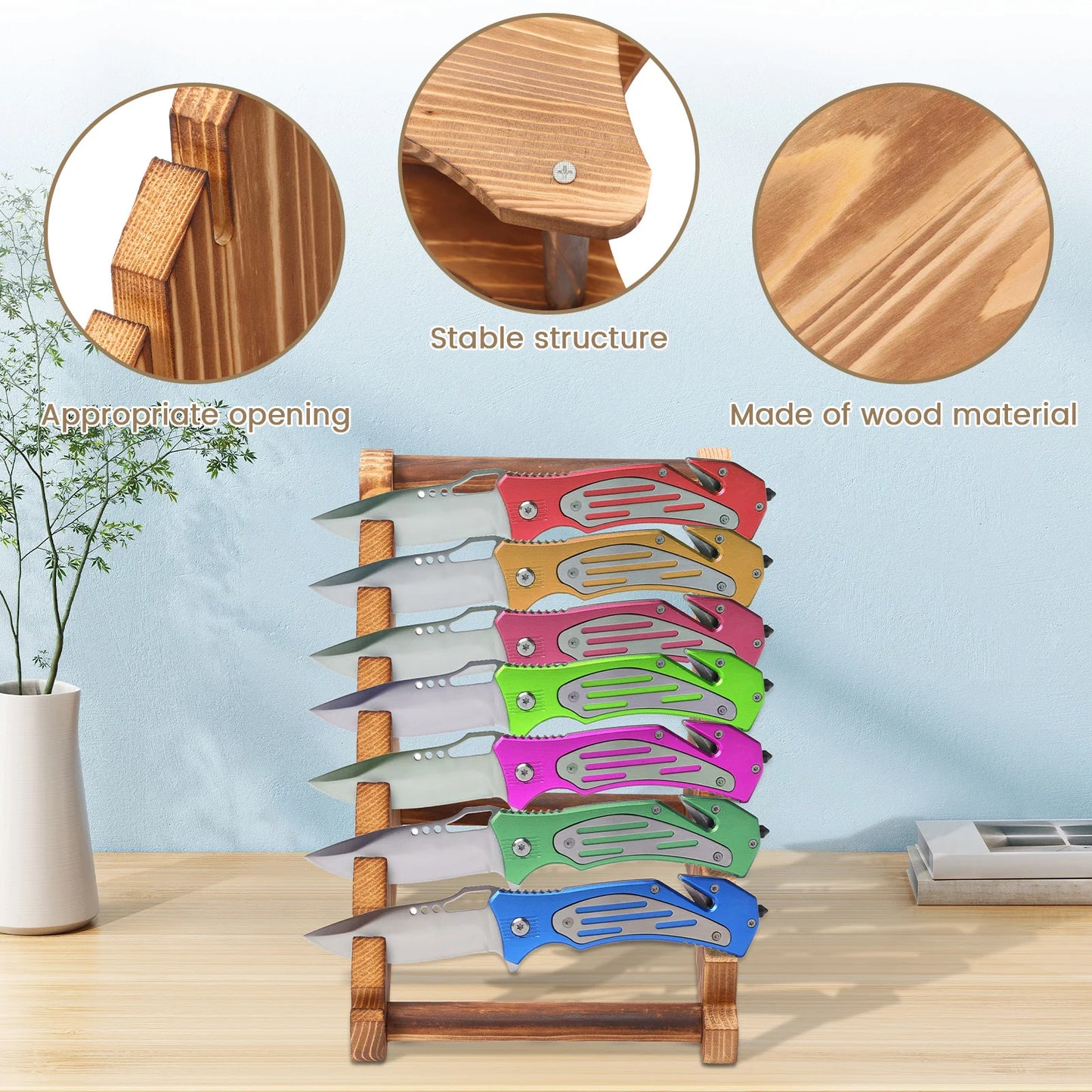 7-Layer Wooden Knife Stand