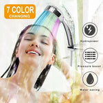 LED Color-Changing Shower Head | Water-Powered