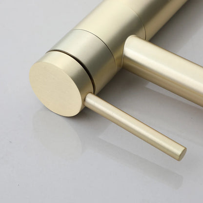 Brushed Gold Bathroom Basin Faucet 360°