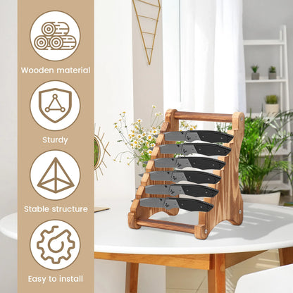 7-Layer Wooden Knife Stand