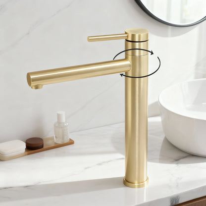 Brushed Gold Bathroom Basin Faucet 360°