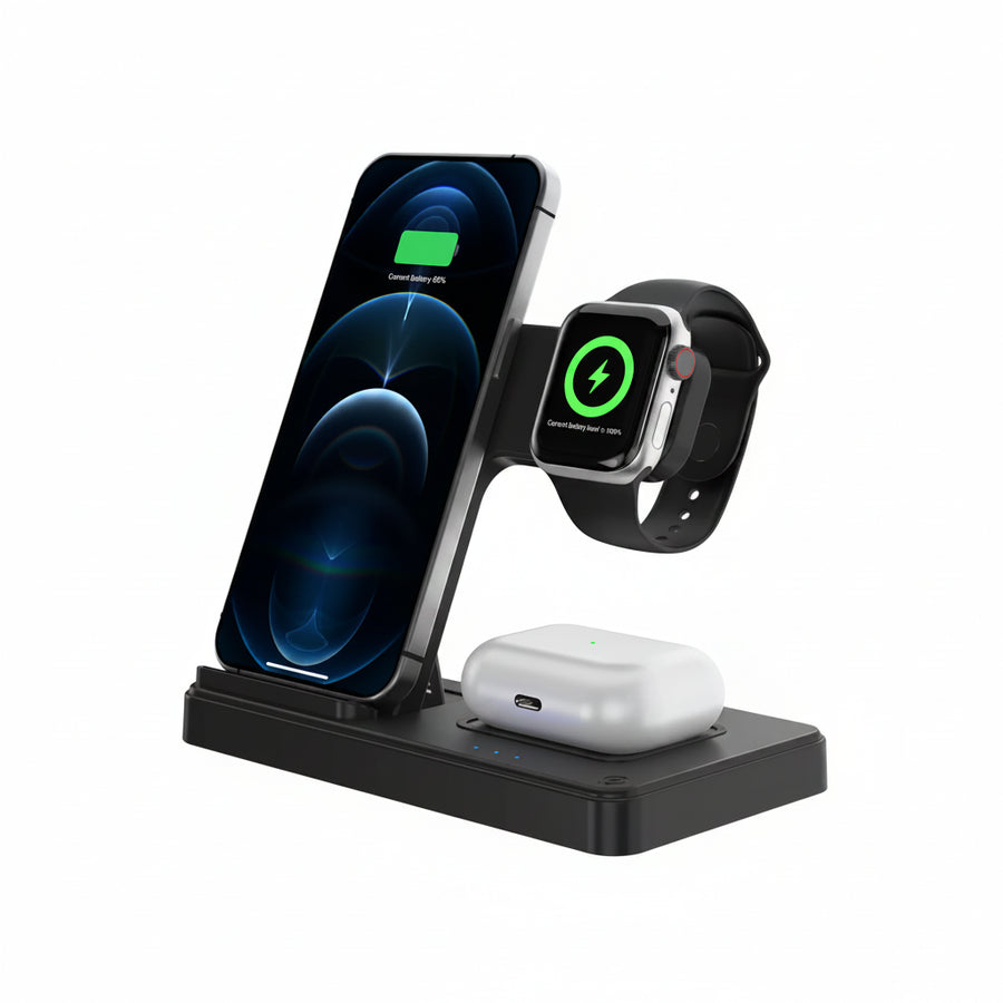 3-in-1 Wireless Charging Station — Foldable Magnetic Fast Charger