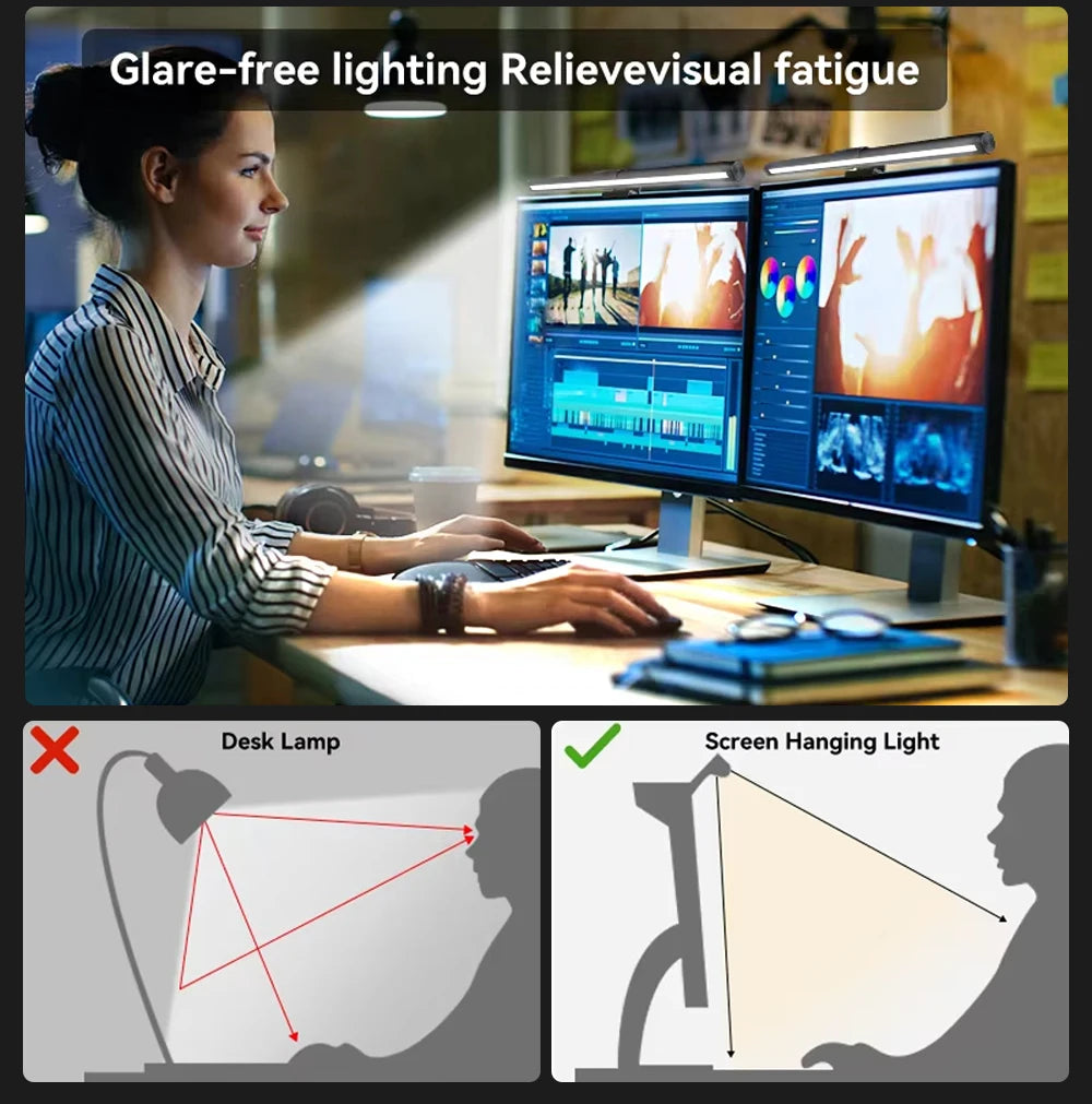 Wiscolor Computer Monitor LED Screen Hanging Light Bar