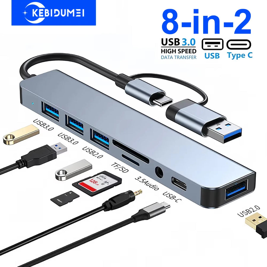 OmniLink™ 8-in-2 USB-C Hub | 5Gbps Ultra-Fast Dock