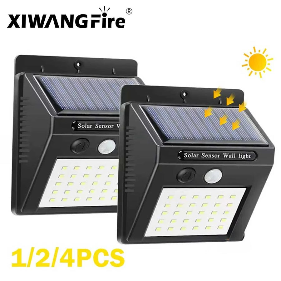 LED Solar Powered Motion Sensor Wall Light 1/2/4PCS