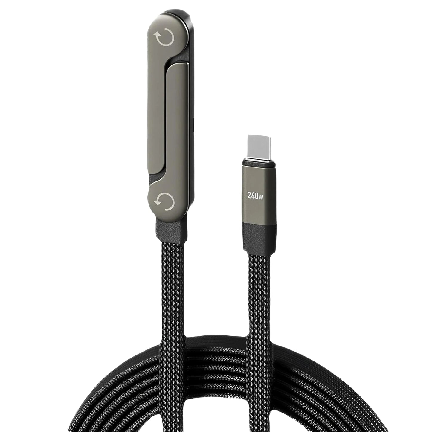240W Fast Charging Cable with Built-In Phone Stand