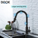 Smart Touch & Sensor Kitchen Faucet | Pull-Out Brushed Nickel