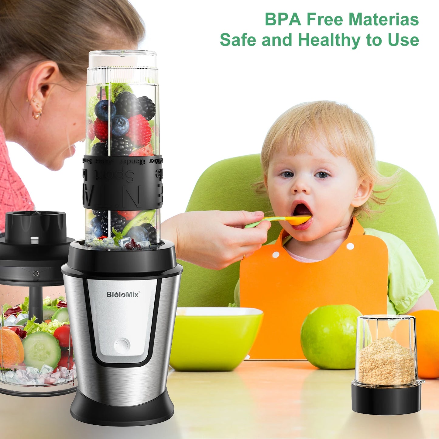BioloMix 3-in-1 Food Processor & Blender 700W
