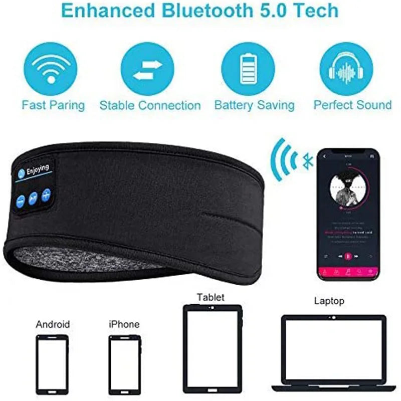 Bluetooth Wireless Headphones 5.0 Sleep Mask Headset