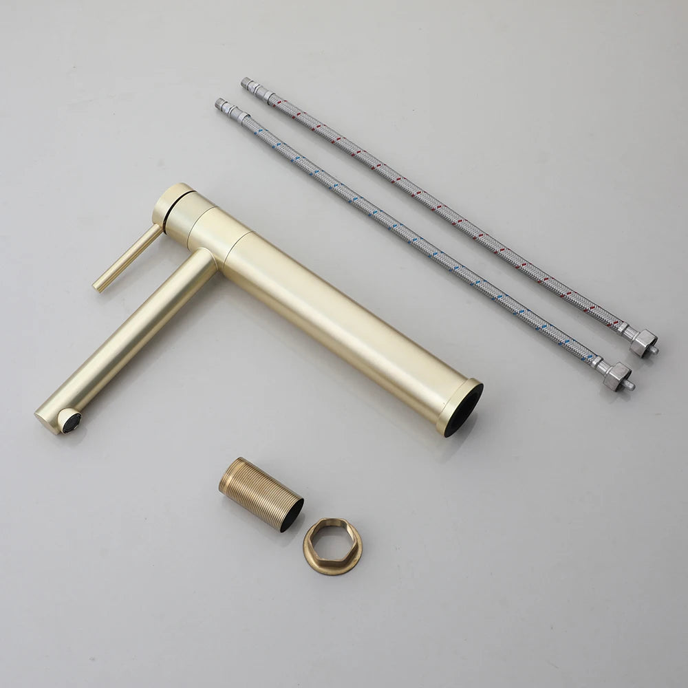 Brushed Gold Bathroom Basin Faucet 360°