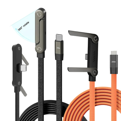 240W Fast Charging Cable with Built-In Phone Stand